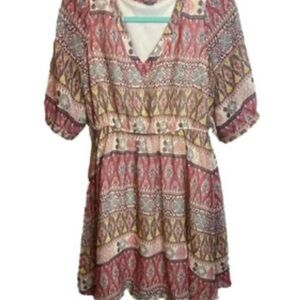 Vanity Multicolor Patterned Mini Dress